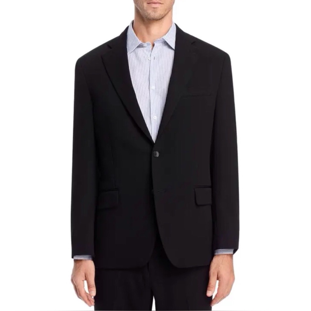 Vince Mens Blazer Size 38 Regular Black Stretch Wool Two Button Suit Jacket New